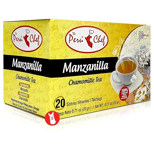 Peruchef Te de Manzanilla 20 sobres  20 bolsas de té de manzanilla de Perú 0.71 oz