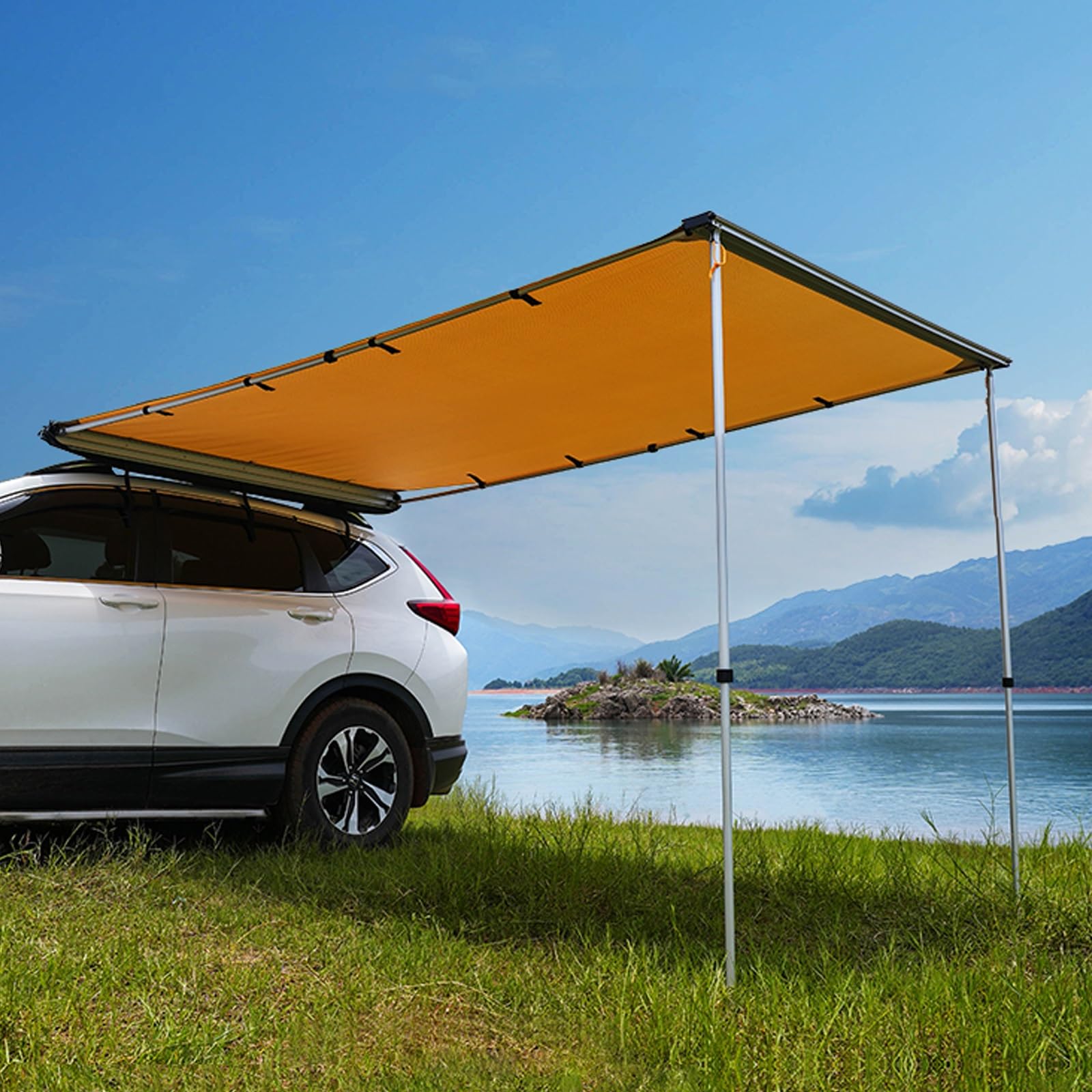 Tenda per Camper Tendalino Laterale Estraibile per Auto, Tendalino Regolabile in Altezza, Tendalino Laterale Resistente alle Intemperie per Campeggio e Via Terra (Size : 200x250cm/6.6x8.2ft)