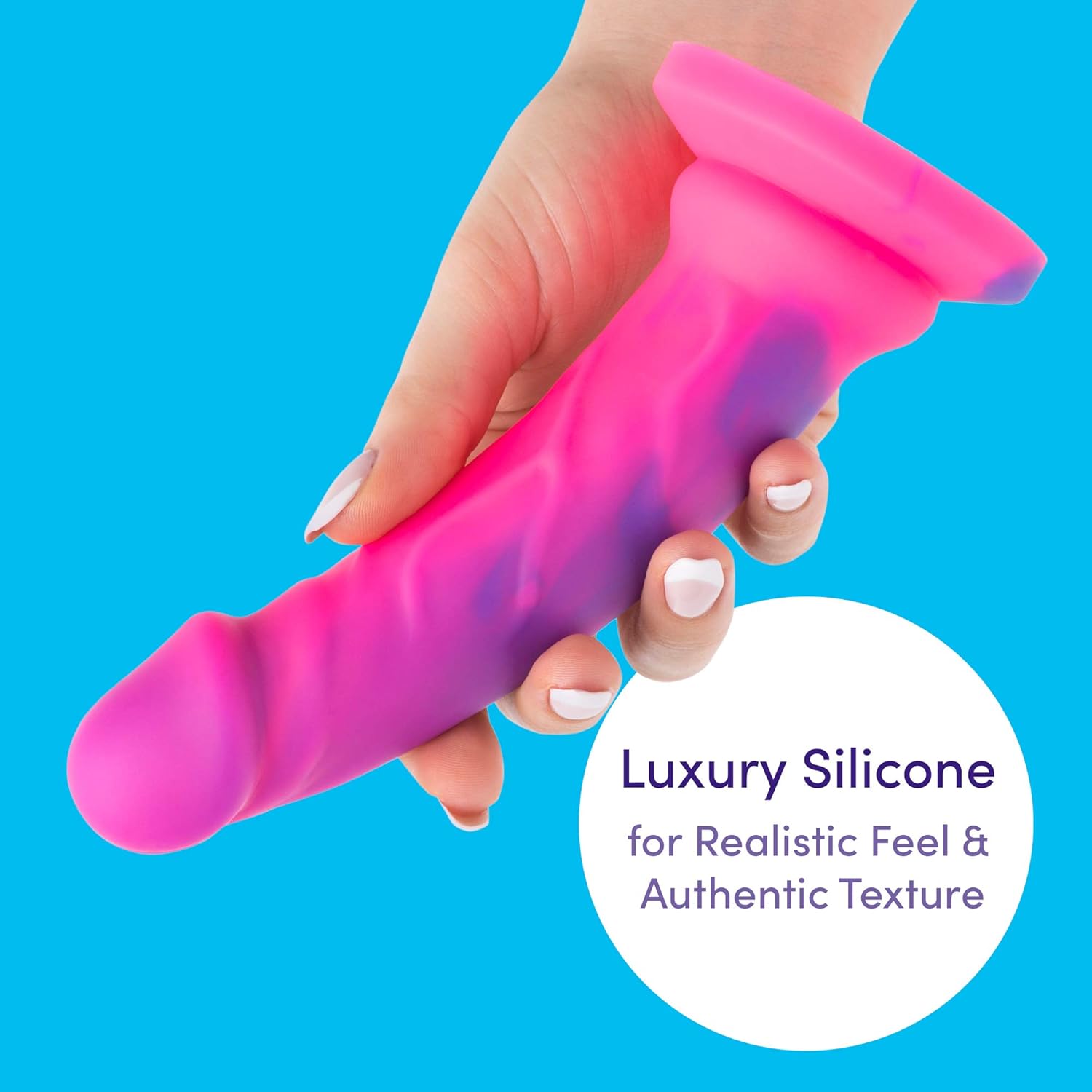Lovehoney Lifelike Lover Luxe Realistic Dildo - 7 Inch Suction Cup Dildo for Women - Multicoloured Smooth Silicone - Harness Compatible Strap On - Adult Sex Toy - Waterproof - Pink