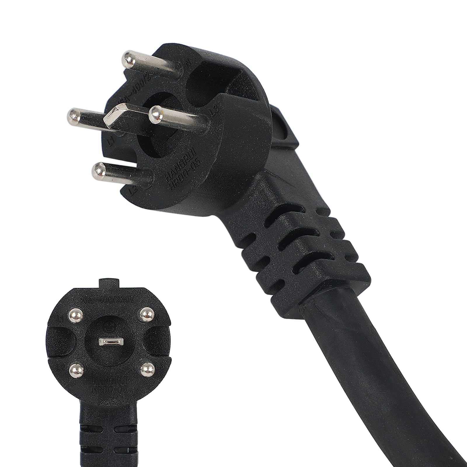 Adaptateur Perilex - Fiche coudée 16 A vers prise CEE - Fiche Perilex H07RN-F5G - 2,5 mm² - Câble en caoutchouc