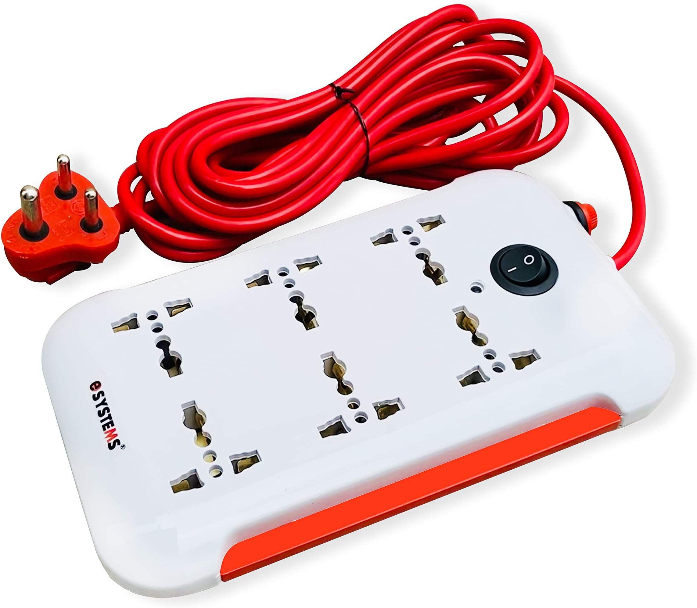 Extension Board, 6 Multi Plug Point Strip With Led Indicator, Master Switch & Universal Sockets Extension Cord, Short Circuit Protection (4.6 Meter) (White) (Cruze), 240 Volts