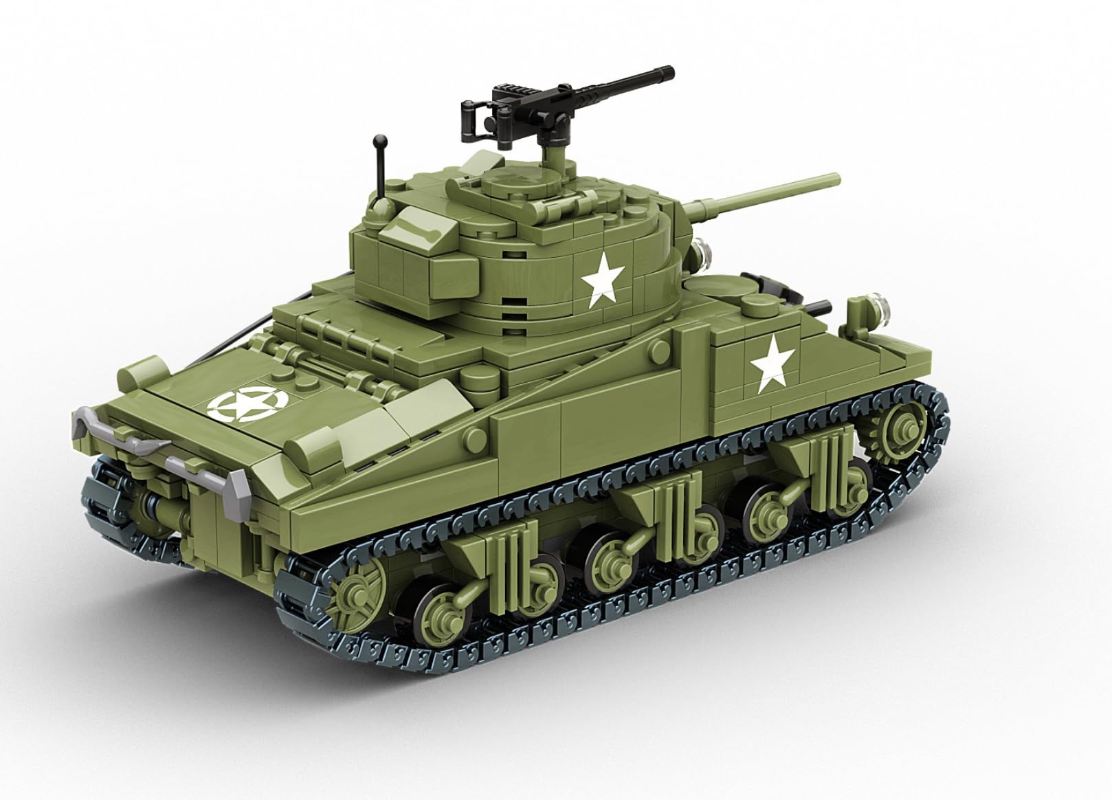 Bloc de construction de modèle Sherman Tank Brique W2 USA M4 785 pièces