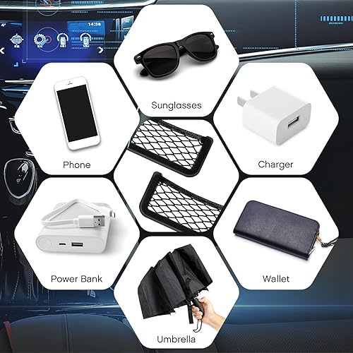 Miniatura 11 de Almacenamiento para el vehículo o la autocaravana, estructura de plástico ABS, malla para organizar el automóvil, bolsa de red, soporte, bolsillo