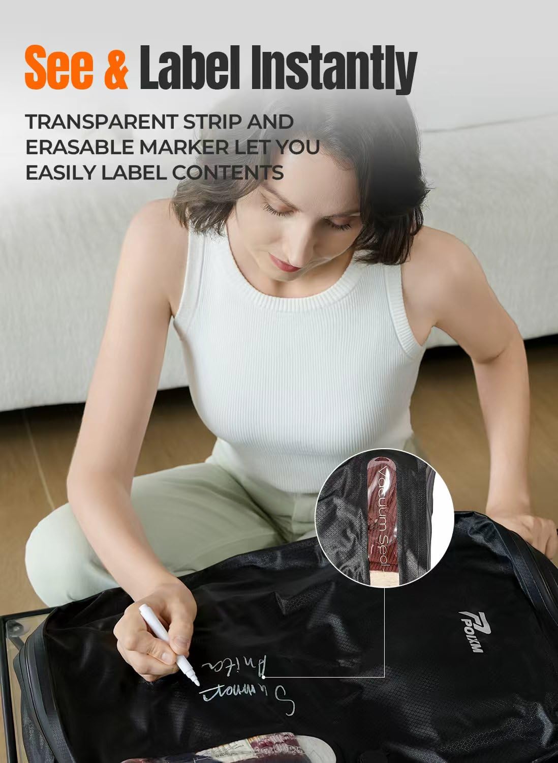 Vakuumbeutel für Reisen mit kabelloser Pumpe, 180° offener Reißverschluss, IP67 wasserdicht, wiederverwendbar, platzsparend, Kompressionsbeutel für Rucksack, Koffer (2 Stück + Pumpe)
