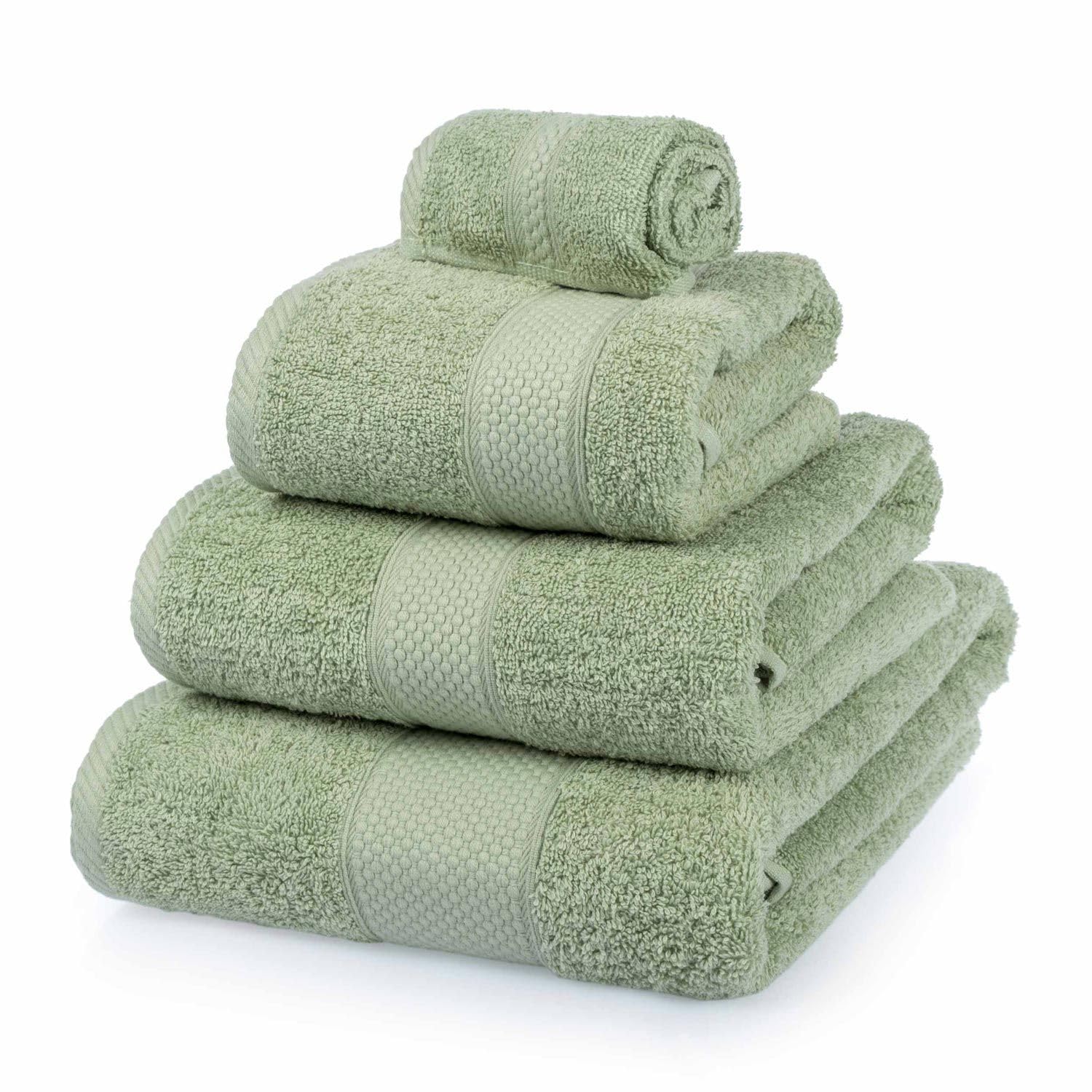 HOMESCAPES Light Blue Turkish Cotton Set of 4 Face Cloths Flannel Super Soft Thick & Absorbent 500 GSM Towel Heavy Weight for everyday Luxury — view 234
