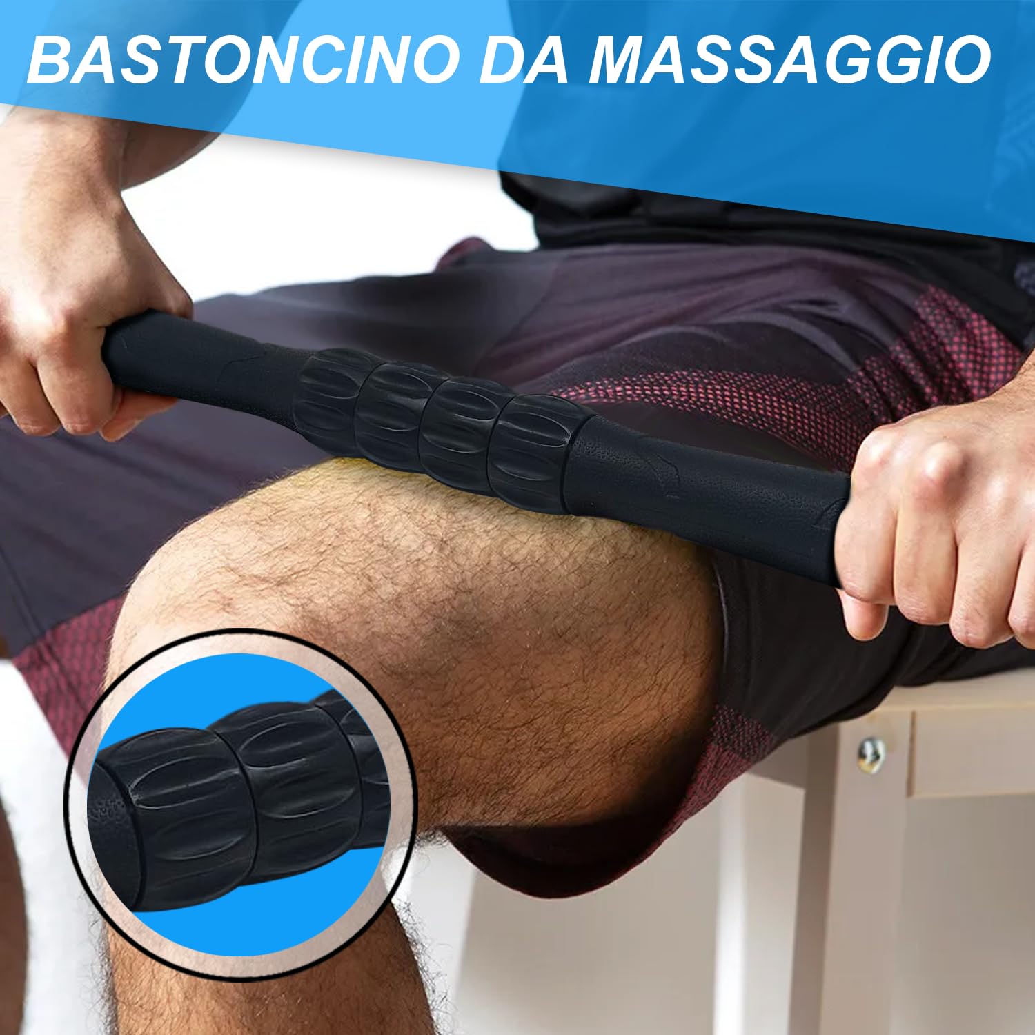 ELVIRE SPORT Foam Roller | Rullo, Palla Massaggio Muscolare per Tessuti Profondi, Schiena, Gambe, Piedi, Collo o Fascite Plantare