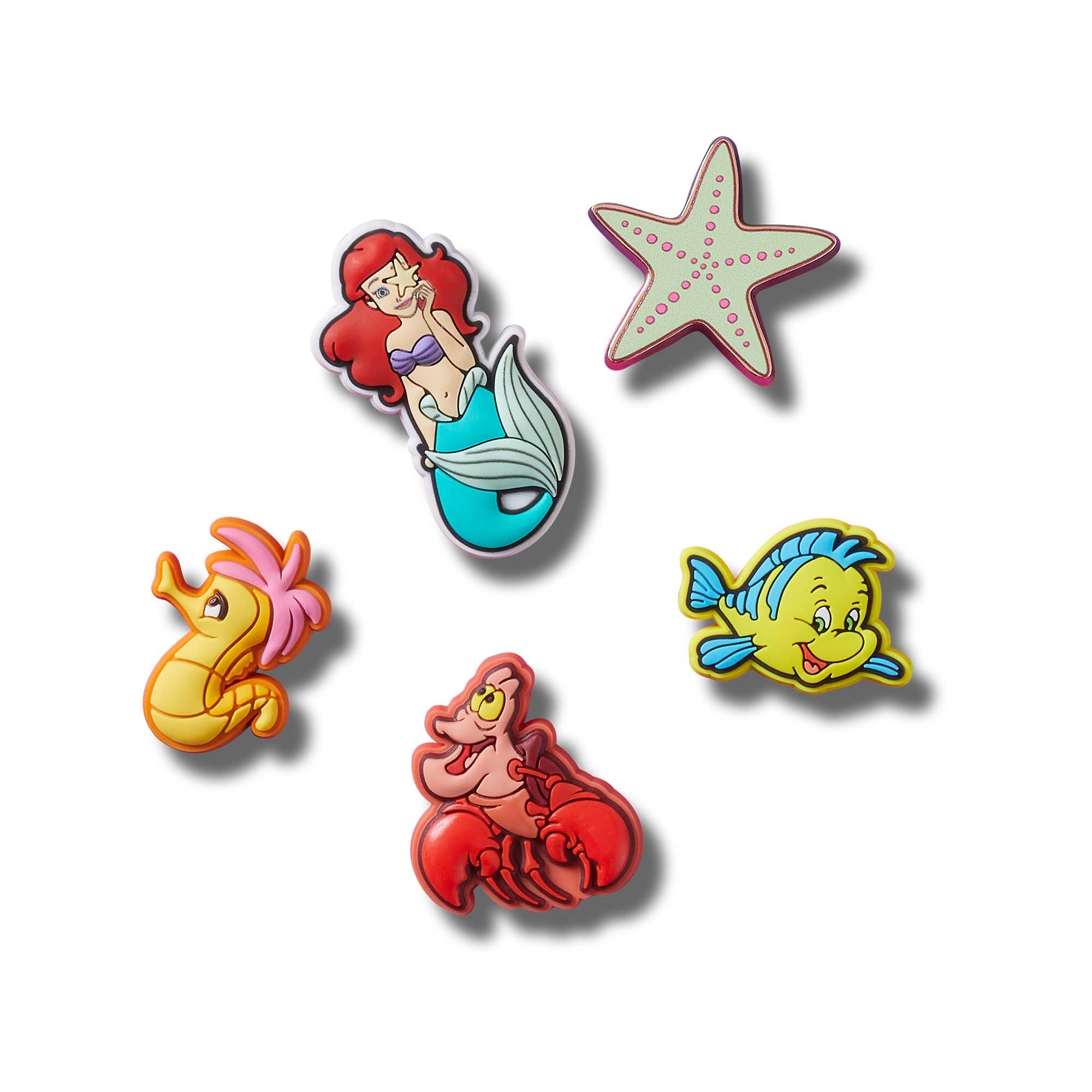 Crocs Jibbitz Movie & TV Show Shoe Charms, Princess Ariel, 5 Pack