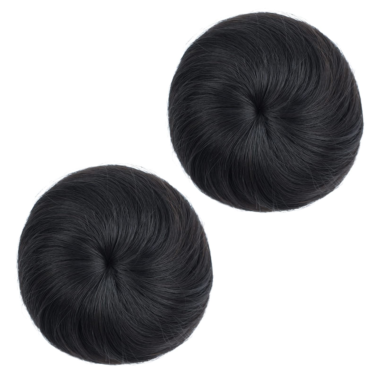 HSPJHTM 2 PCS Hair Bun Extensions Wig Accessory Updo Hairpieces Curly Wavy Hair Scrunchies Updo Hair Pieces Bun Extension Ponytail Messy for Women
