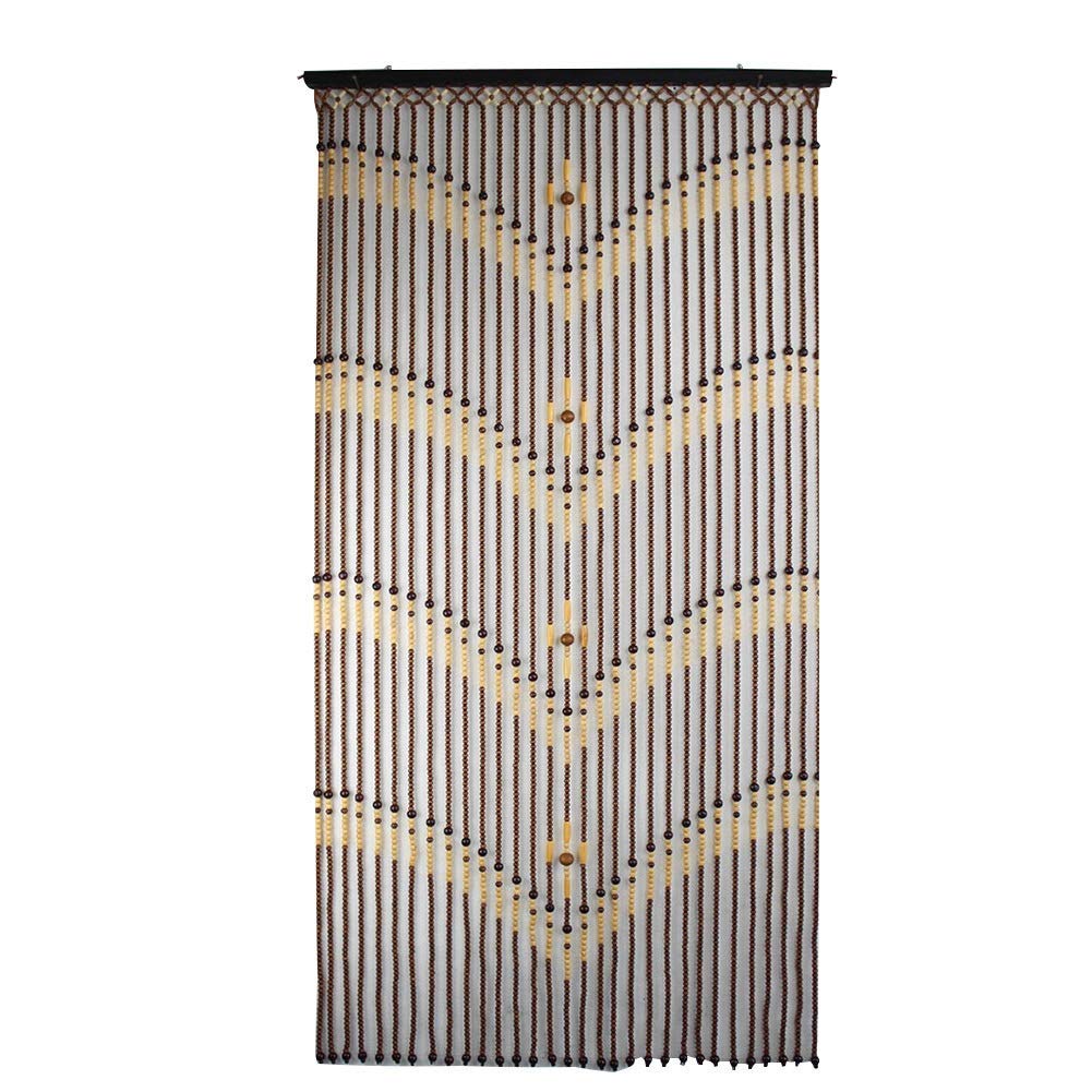 Perles en bois pour porte placard et rideau de fil séparateur de pièce rétro