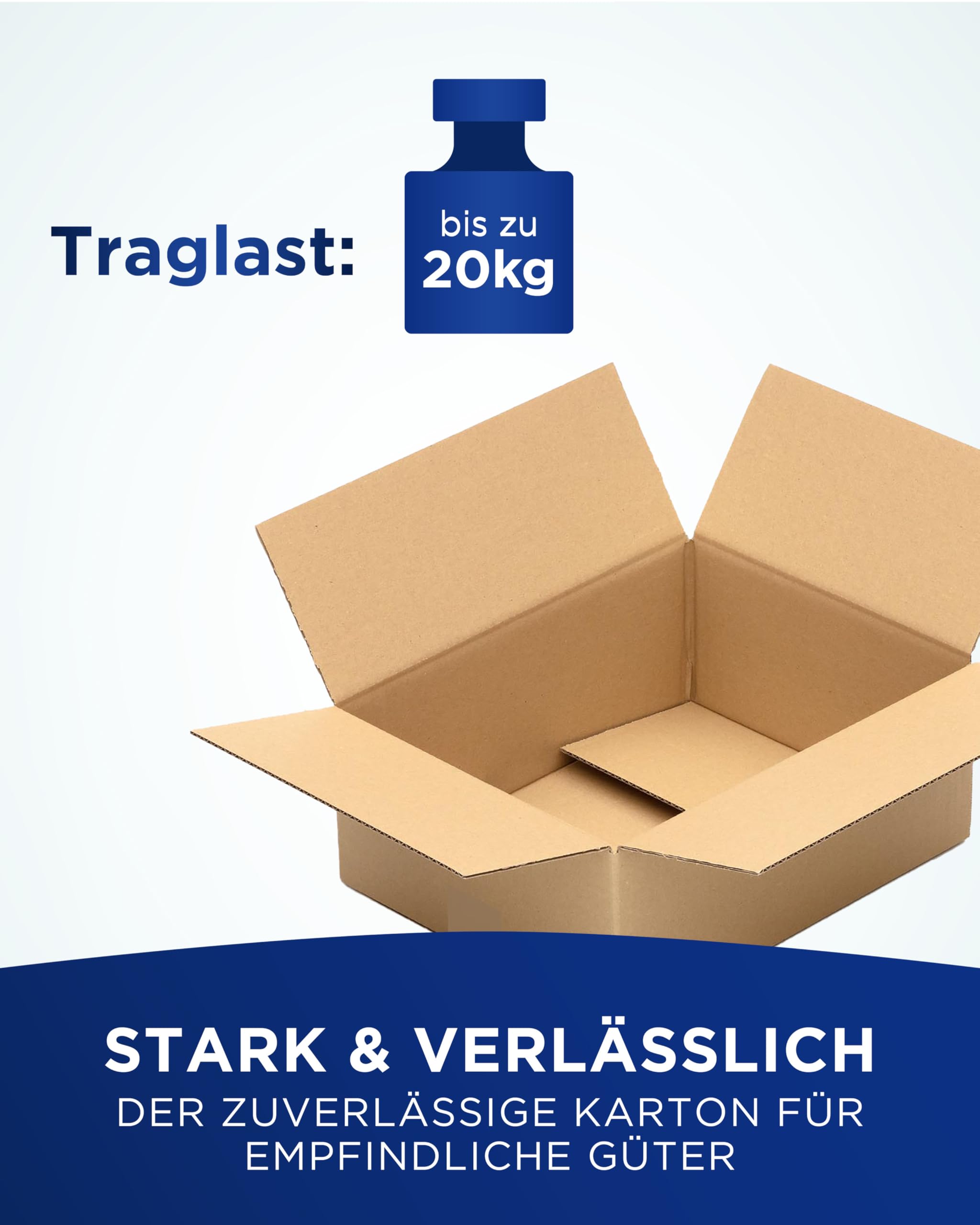 KK Verpackungen Versandkartons 320 x 250 x 120 mm Braun 1-wellig (Außenmaß 325 x 258 x 126 mm) | 100 Stück, Faltkartons Kartons für Versand als DHL Päckchen M DPD Hermes GLS Paketklasse S (KK22)