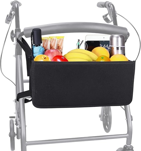 Rollator Basket, Dotday Rollator Walker Bag w/ Cup Holder, Easy to Use
