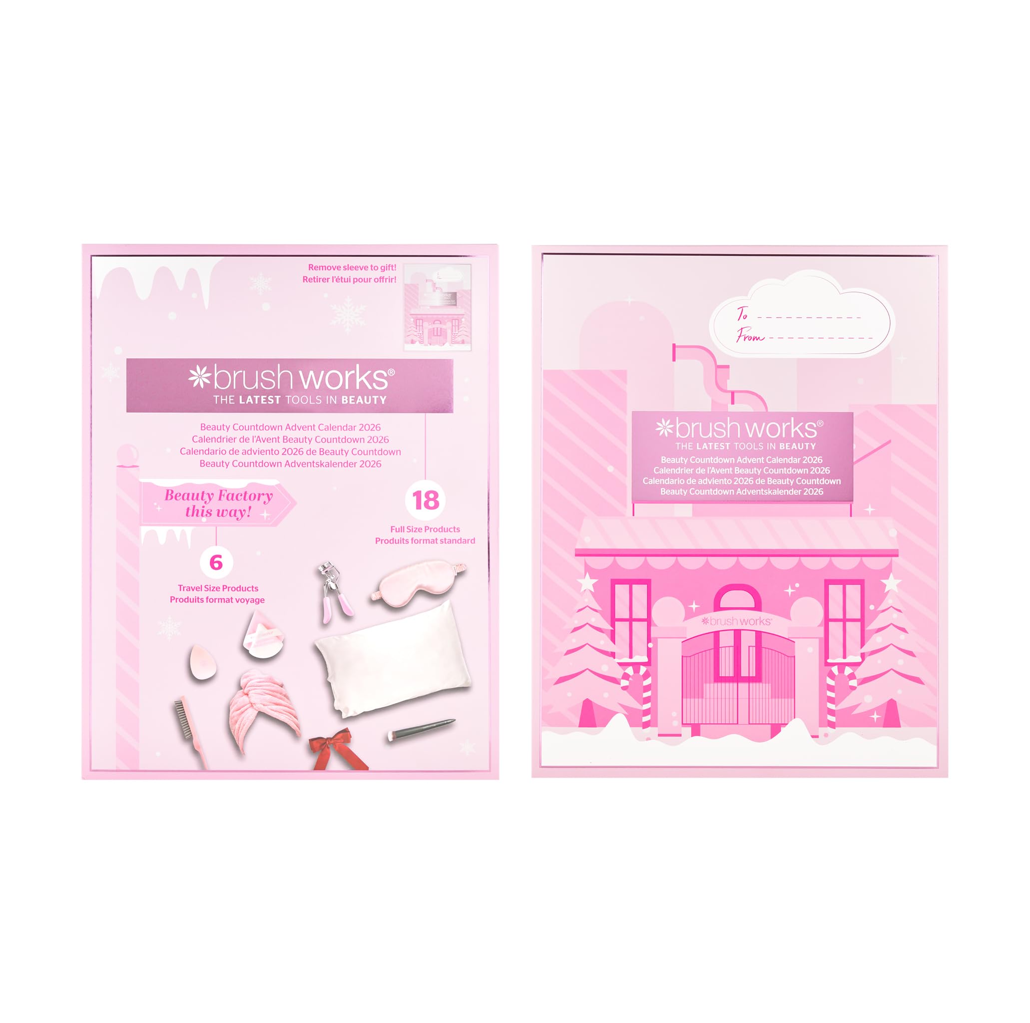 Brushworks Beauty Advent Calendar 2026 – 24 Beauty Gifts Worth Over £112, Makeup Brushes, Makeup Sponges, Hair Accessories & Skincare Tools, Vegan Friendly Christmas Countdown Calendar