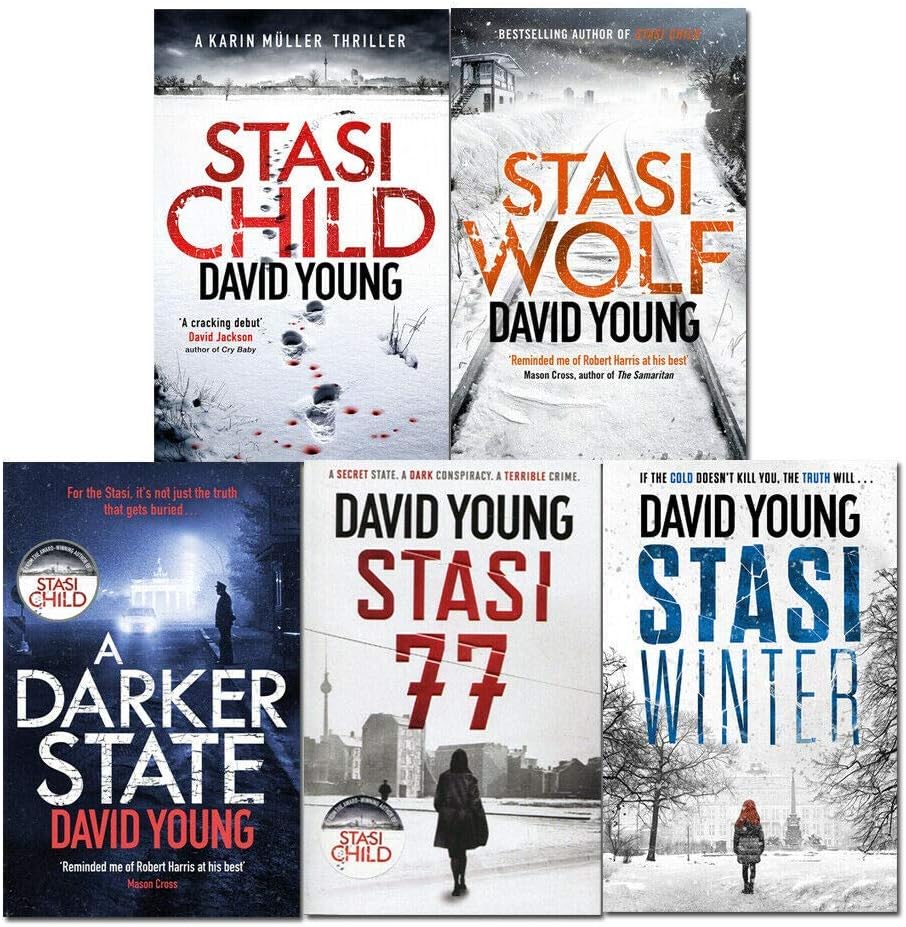 Karin Müller Series 5 Books Collection Set By David Young (Stasi Child, Stasi Wolf, A Darker State, Stasi 77, Stasi Winter)
