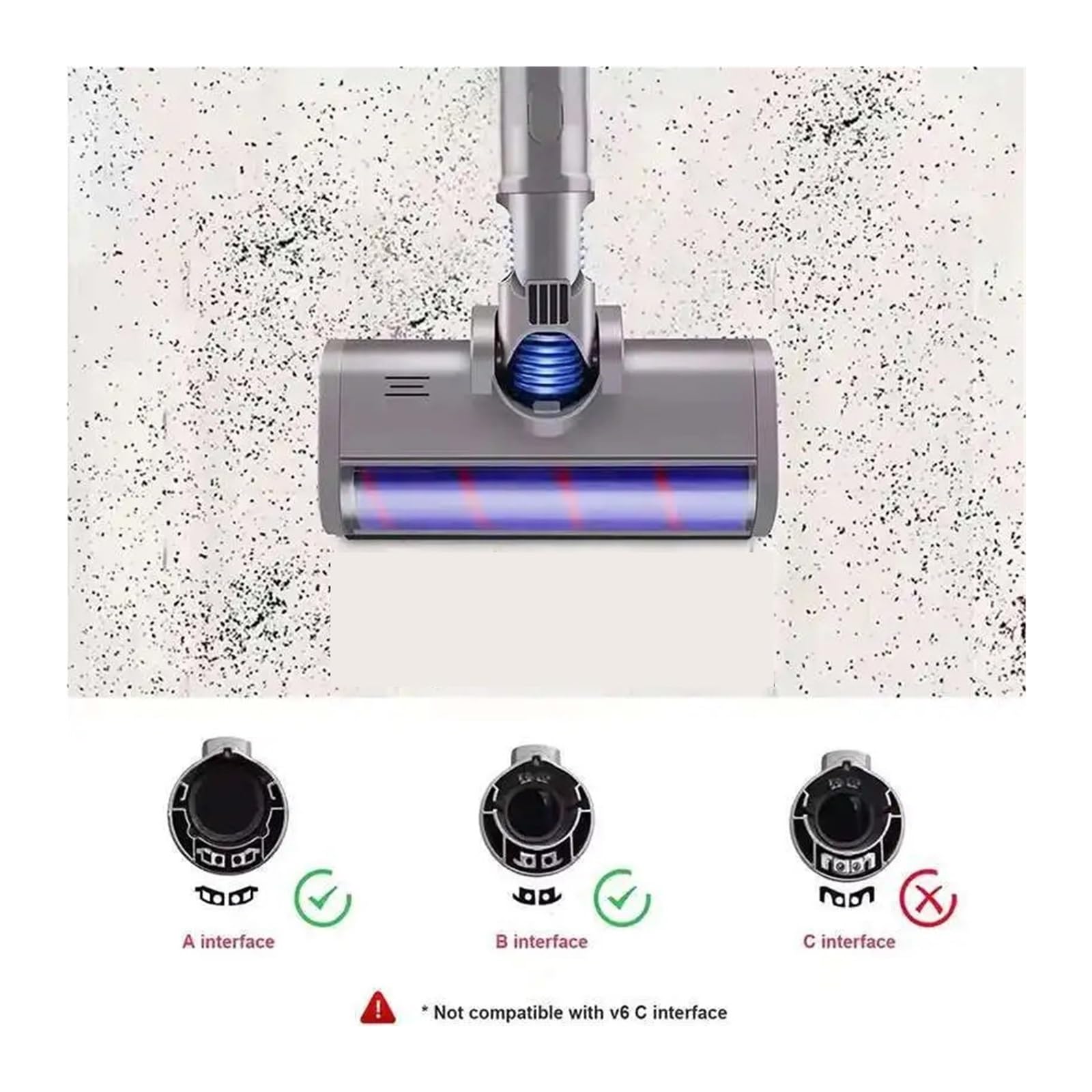 Cabezal De Cepillo for Suelo, Compatible Con Dyson, V6 DC45 DC58 DC61 DC62 DC74, Repuesto De Cepillo for Suelo Con Cabezal De Rodillo Barredor Suave