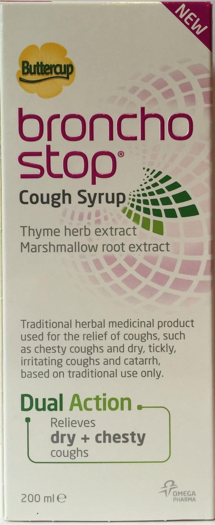 THREE PACKS of Buttercup Bronchostop Cough Syrup 200ml