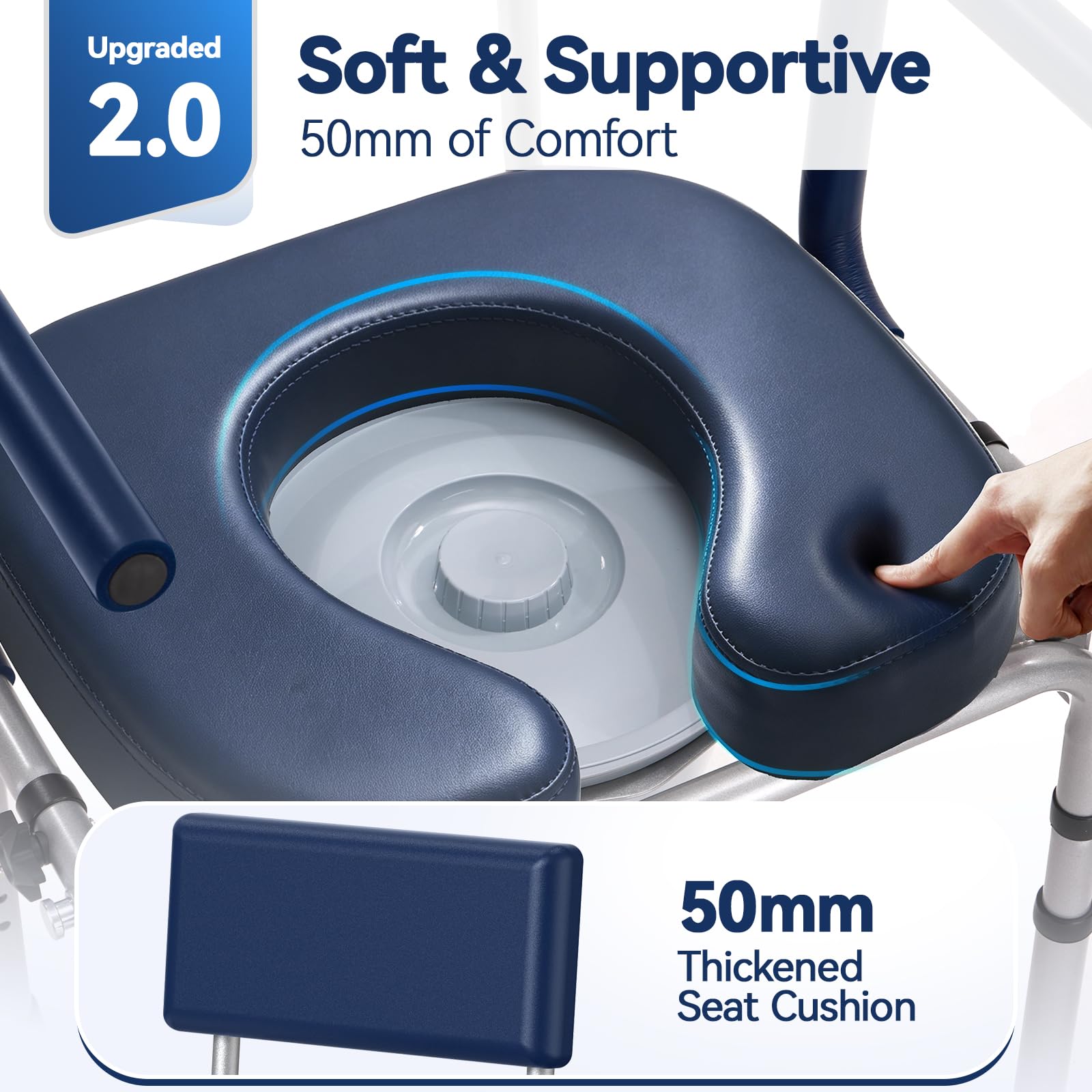 Portable Bedside Commode for Seniors - FREE SHIPPING -4