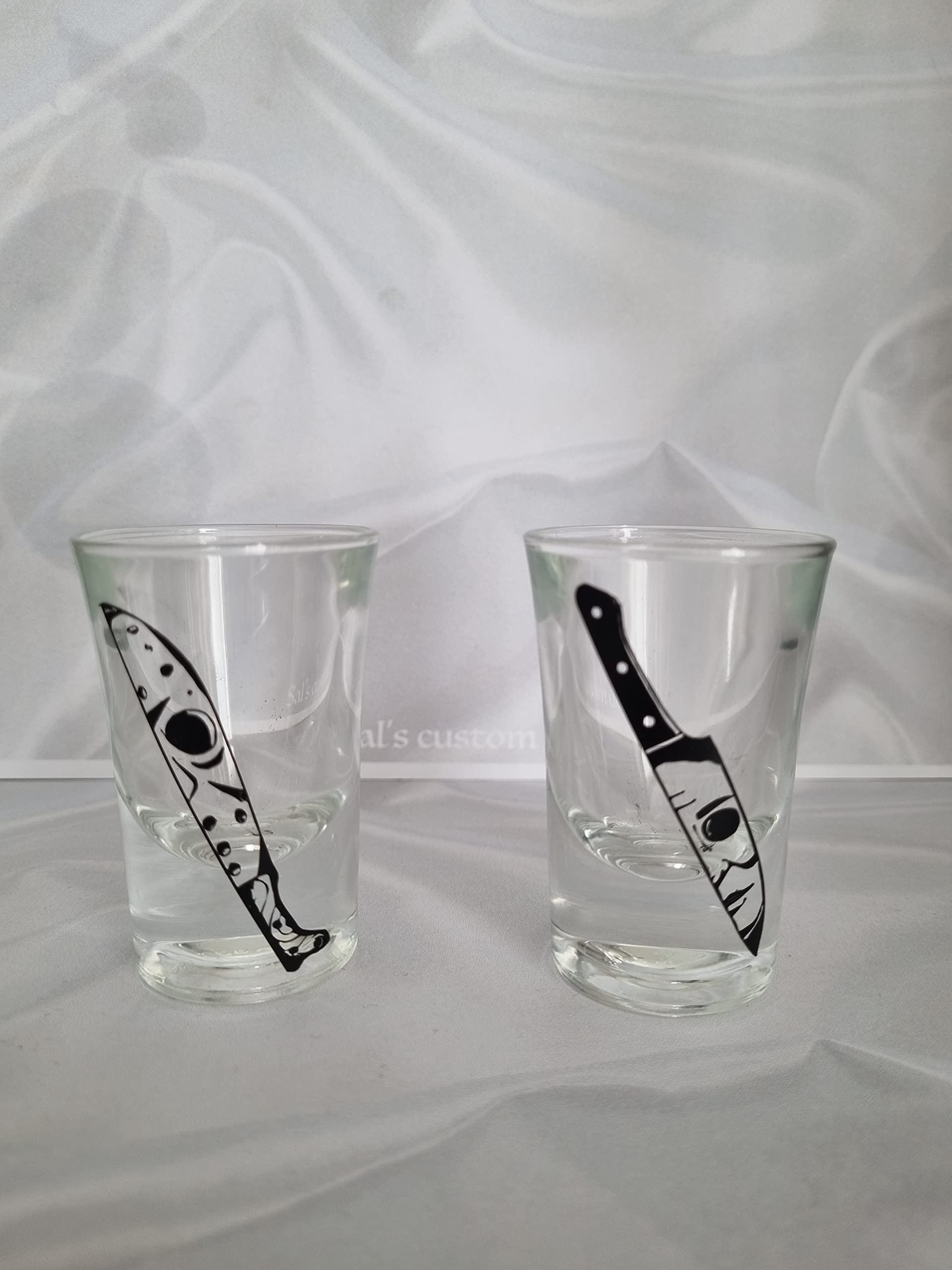 Horror Shot Glasses/Halloween Drinking Gift Set/Personalised Shot Glass. Horror Gifts.