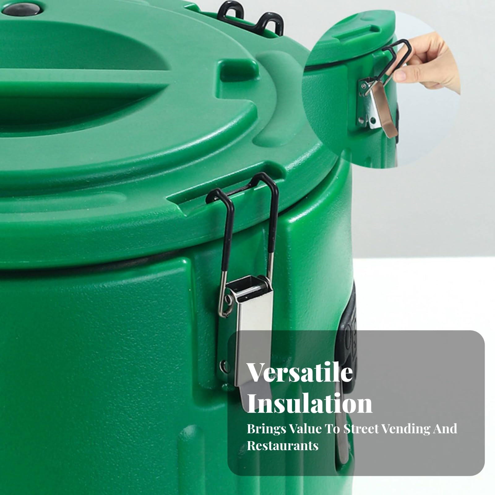 predolo 3 Pieces Contenitore con Coperchio a Chiusura Riutilizzabile Portatile Porta Vivande Portapranzo Termico Rotondo, Array, Verde