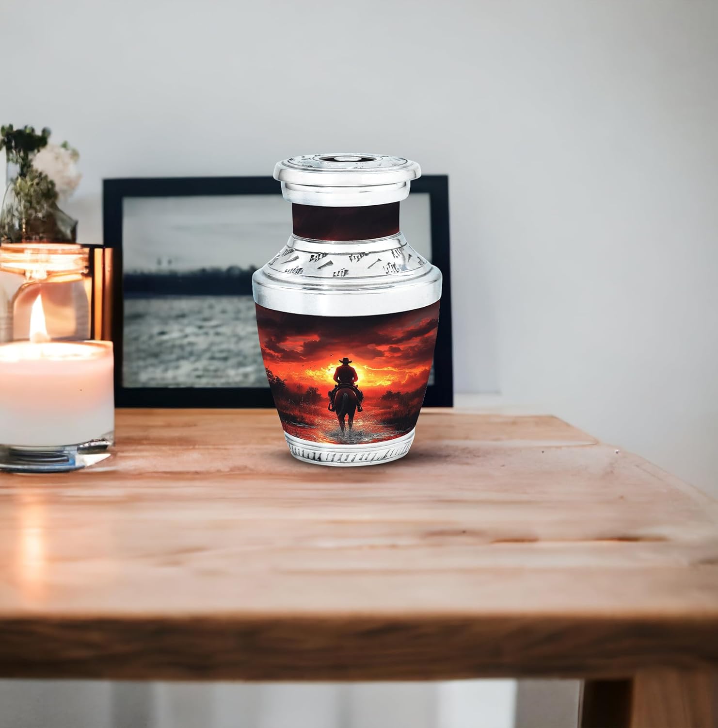 Cowboy Urn - Urn for Ashes Adult Male - Small Urns for Human Ashes Keepsake - Cremation Keepsakes for Ashes - Cremation Urns for Human Ashes - Urn for Ashes for Women Size 3 Inch Pack of 2