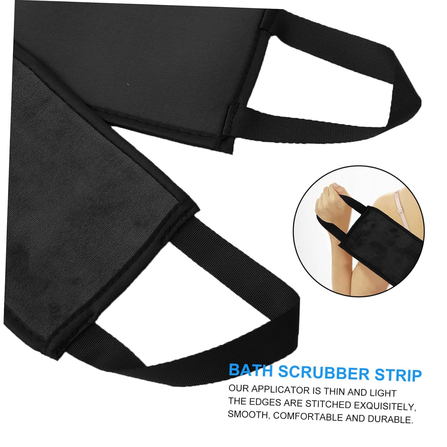 2pcs Bath Towel Back Scrubber Set Tanning Lotion Applicator Oil Strip Soft Flocking Material Easy Grip Handles for Self-application for Achieving Even