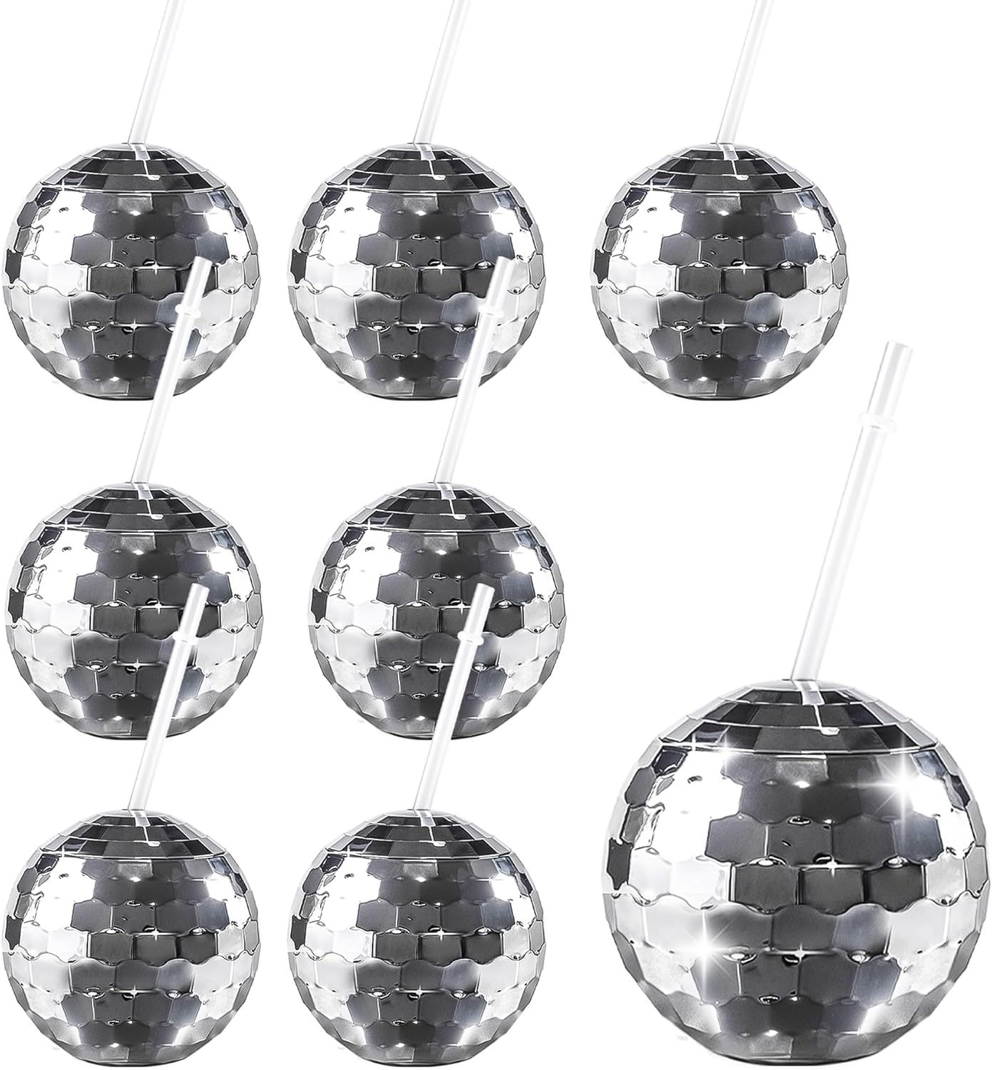 YEUIKERR 8 Pack Disco Ball Cup for Party, 20oz Disco Ball