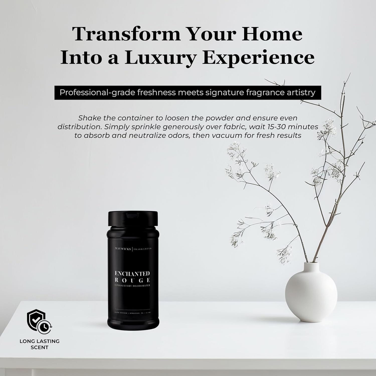 Fragrances - Upholstery Deodorizer (Enchanted Rouge) 16 Oz - Rug, Couch & Carpet Deodorizer - Vacuuming Powder, Pet Safe Carpet Freshener Powder - Odor Eliminator for Home - Image 6