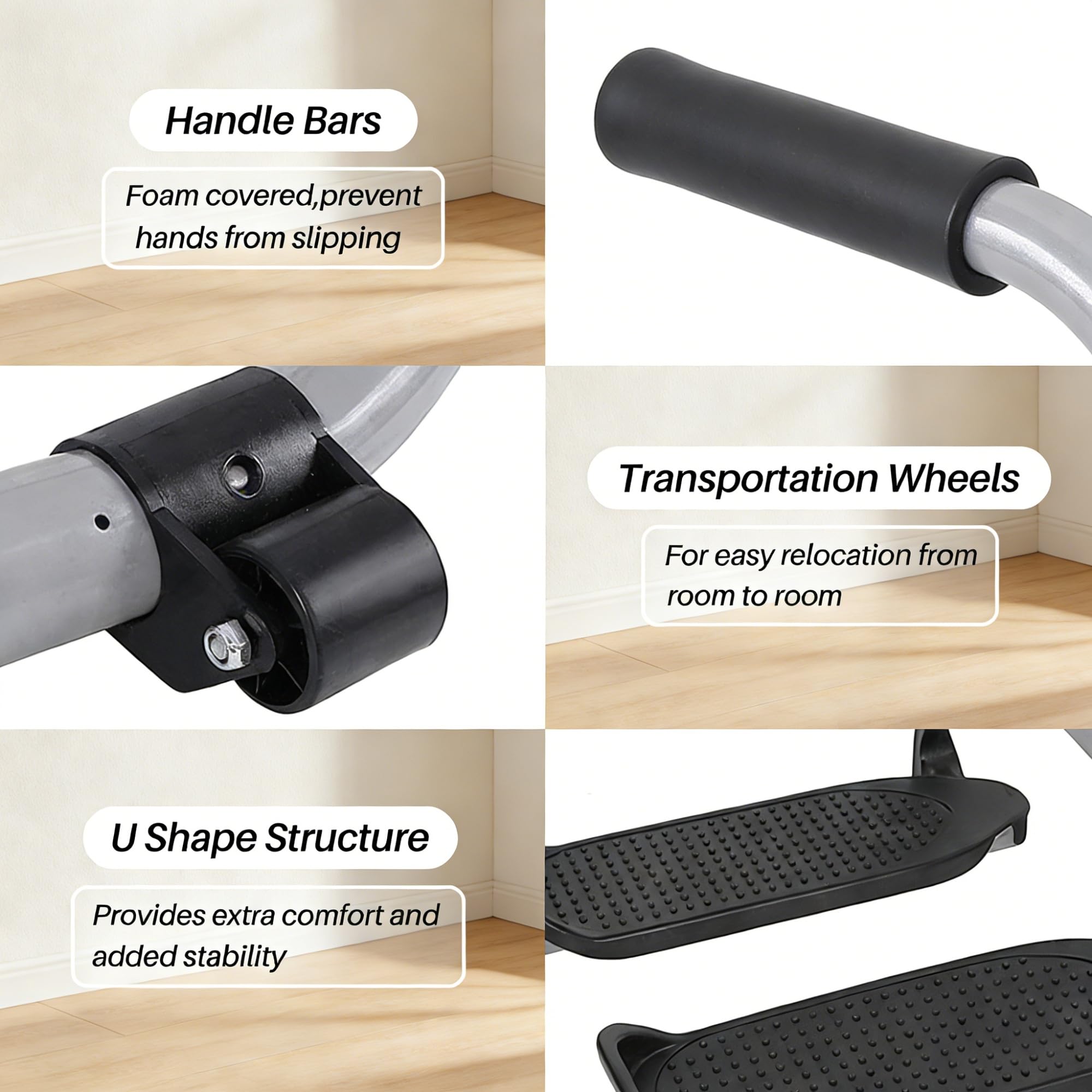Klappbarer Heimtrainer mit tragbarem Ellipsentrainer für Ganzkörper-Fitness, Low-Impact Home Gym Workout Equipment mit LCD-Monitor