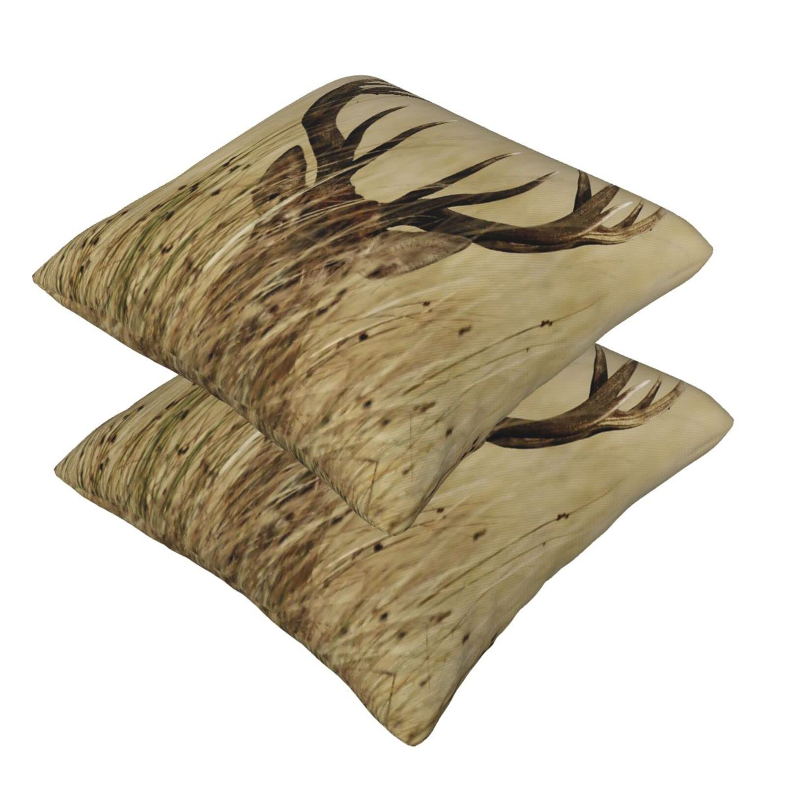 Aroons Whitetail Deer Fawn In Wilderness Stag Throw Pillow Cases 2 Pack Square Pillowcases Super Soft Pillow Protectors With Zipper For Couch Livingroom Sofa Bed Office Car,40X40 Cm