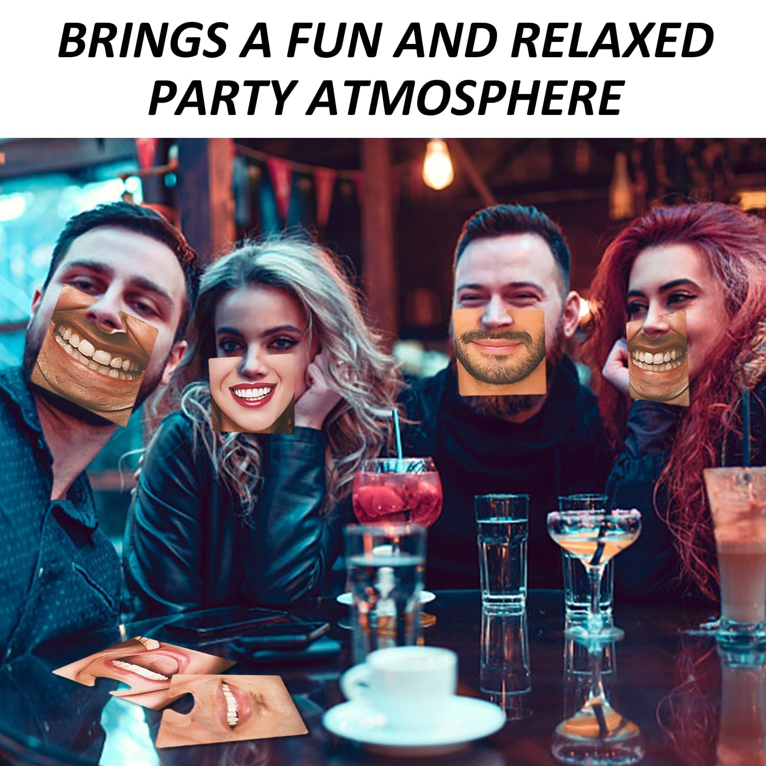 10 PCS Funny Face Personalised Beer Mats Photo Coasters Recyclable Cardboard Drinks Mats Masks for Party Home Bars Pubs Garden - Image 2