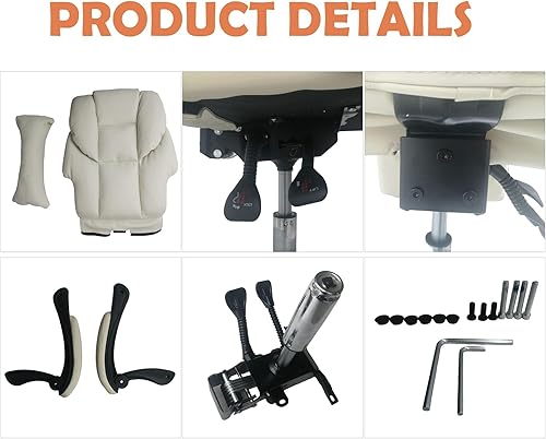 Miniatura 8 de INTSUPERMAI Silla de salón de belleza, mesa de masaje, silla plegable sin función de bloqueo con regulación de presión de aire, carga máxima de 275