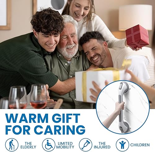 Miniatura 6 de LEVERLOC Paquete de 2 barras de agarre de ducha para bañeras y duchas, asas de ducha con succión fáciles de instalar para baño, pasamanos extraíbles