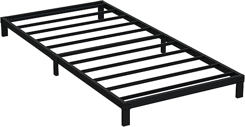 Miniatura 94 de EMODA Marco de cama Queen no necesita somier, plataforma de metal resistente de 6 pulgadas, marco de cama tamaño Queen con listones de acero, fácil