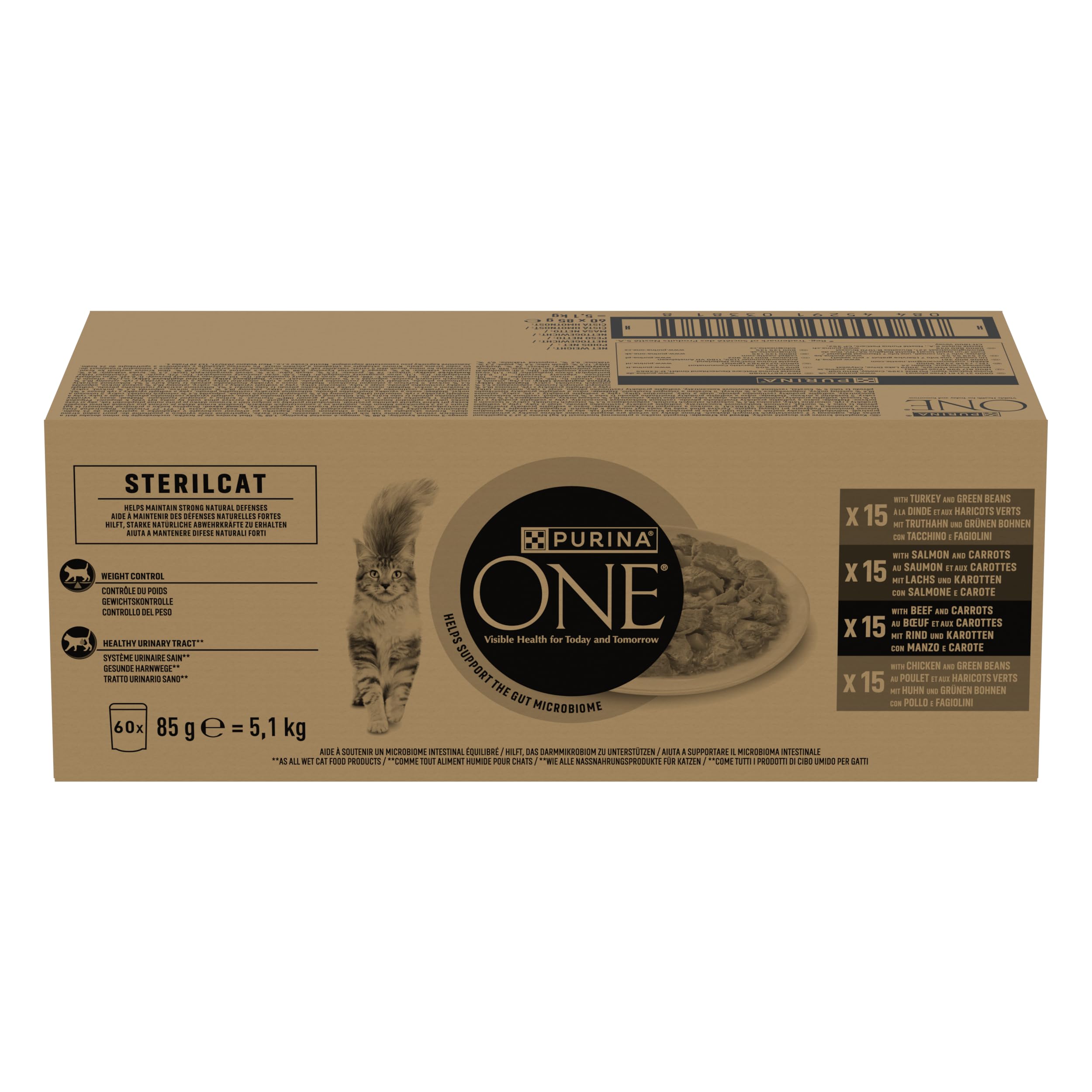 Purina ONE Bifensis Sterilcat 60 x 85 g Kurczak, Wołowina, Łosoś, Indyk