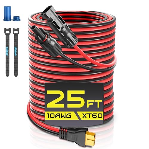 Rallonge solaire vers XT60 — 10 AWG, 7,6 m