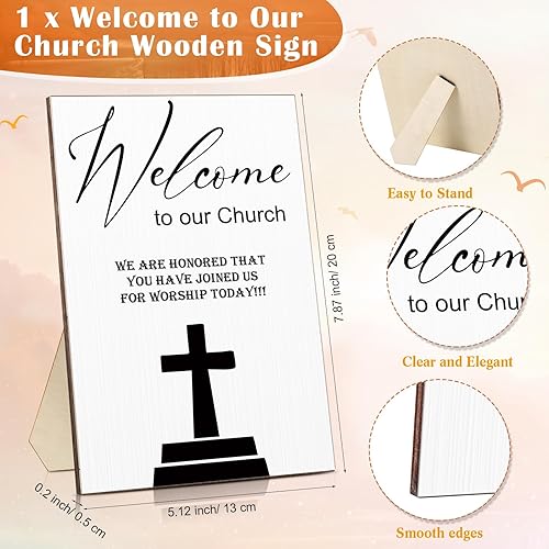 Miniatura 9 de 101 tarjetas de visita para la iglesia 1 letrero de madera de bienvenida a nuestra iglesia, 100 tarjetas de visita a la iglesia, tarjetas de