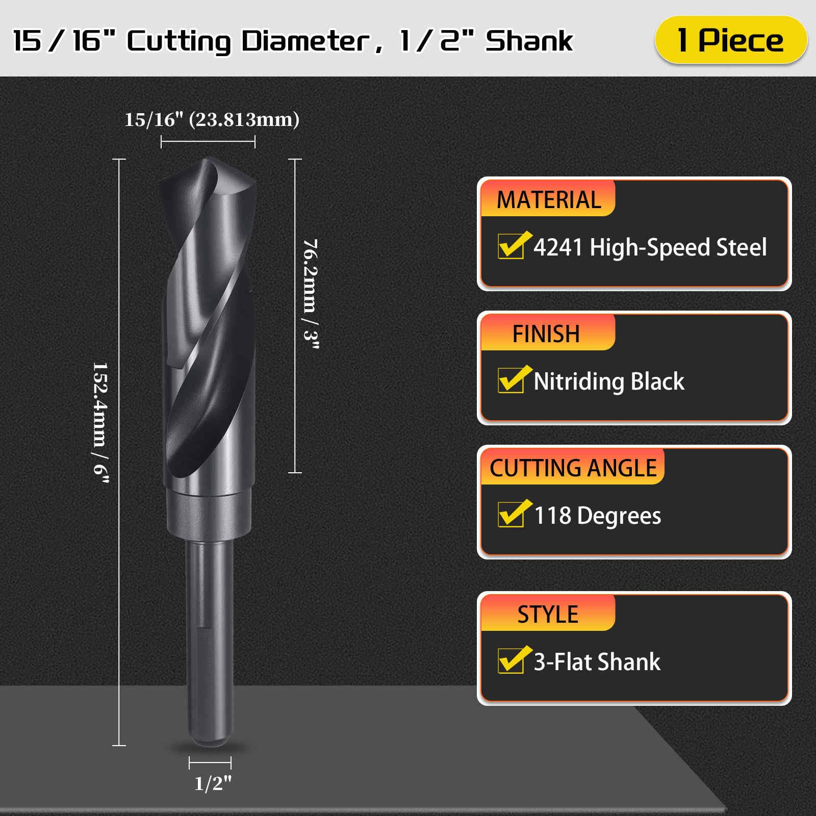 CoCud Drill Bit, 15/16" Cutting Diameter (23.813mm) - Image 2