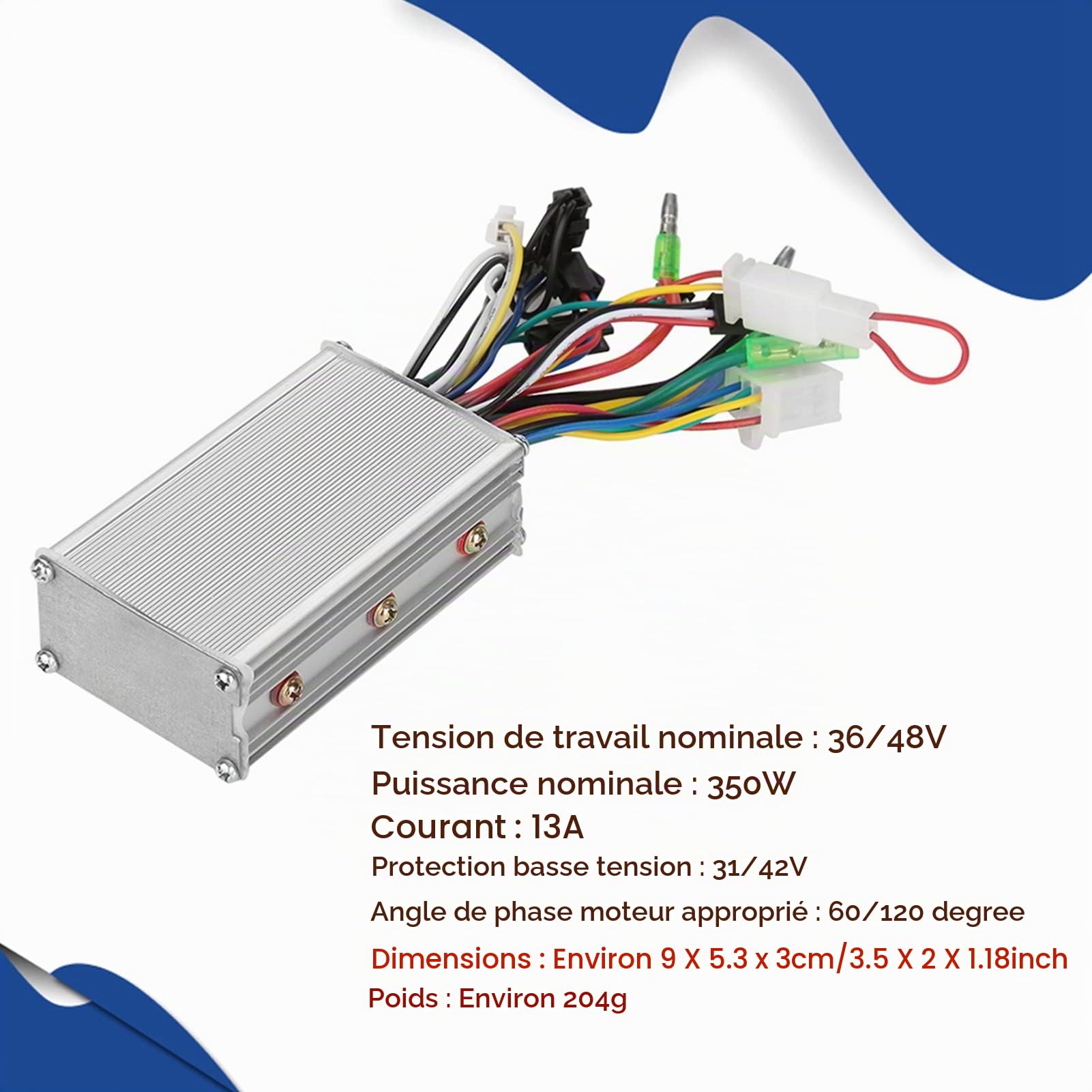 Contrôleur électronique de vélo sans balais 36 V/48 V 350W Régulateur de vitesse électrique sans balais pour scooter électrique de vélo