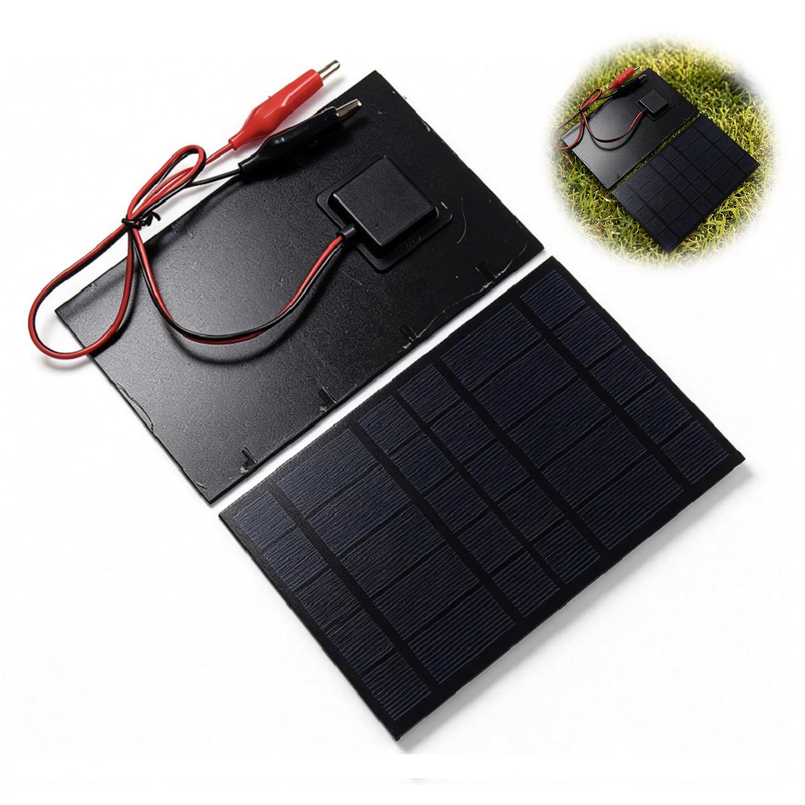 Panel solar monocristalino de 2.5W con clip para dispositivos electrónicos