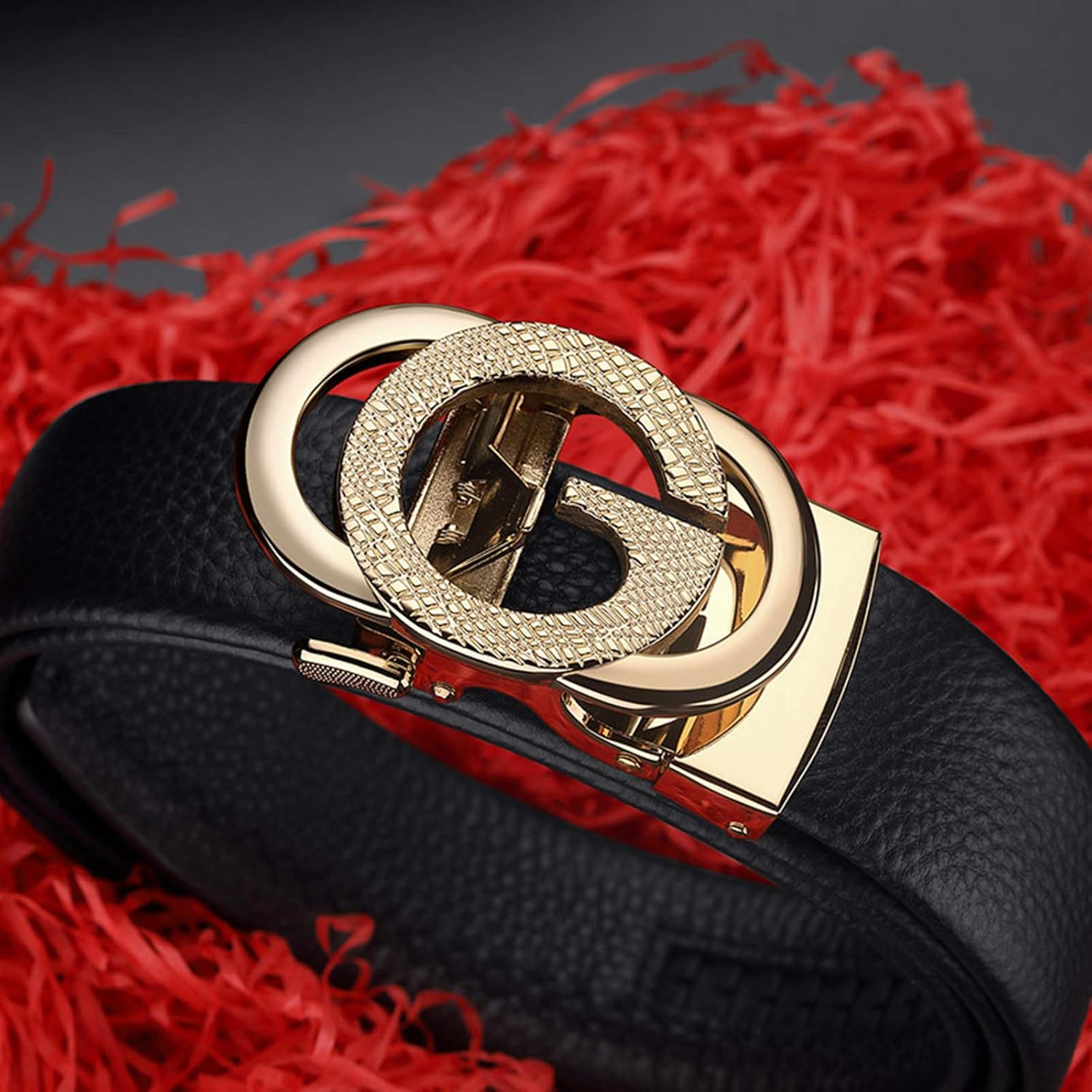 VANNANBA Ratchet Leather Belt for Men Designer Belts for Men with Automatic Buckle Alloy,Trend Fashion with Gift Box