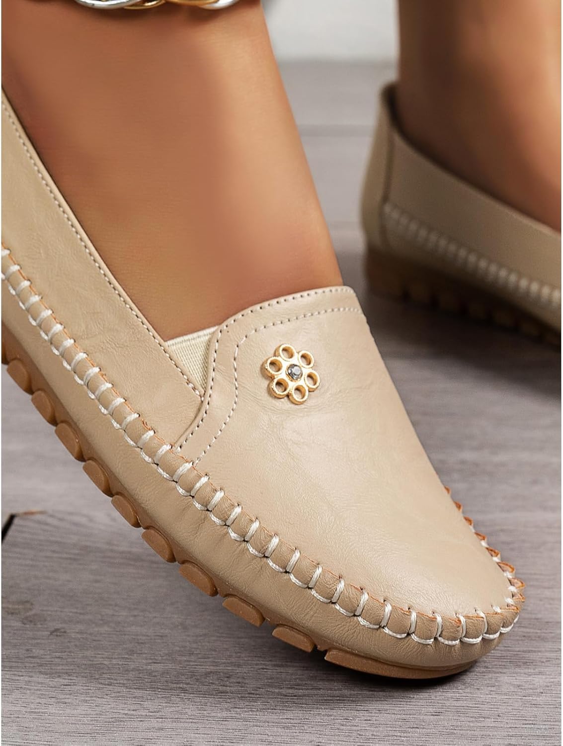 Orthopedic Shoes for Women Leather Loafers Women Casual Slip-On Flats Comfort Walking Shoes Fashion Lightweight Outdoor Business Stitched Loafers with Flower 2026 - Image 7