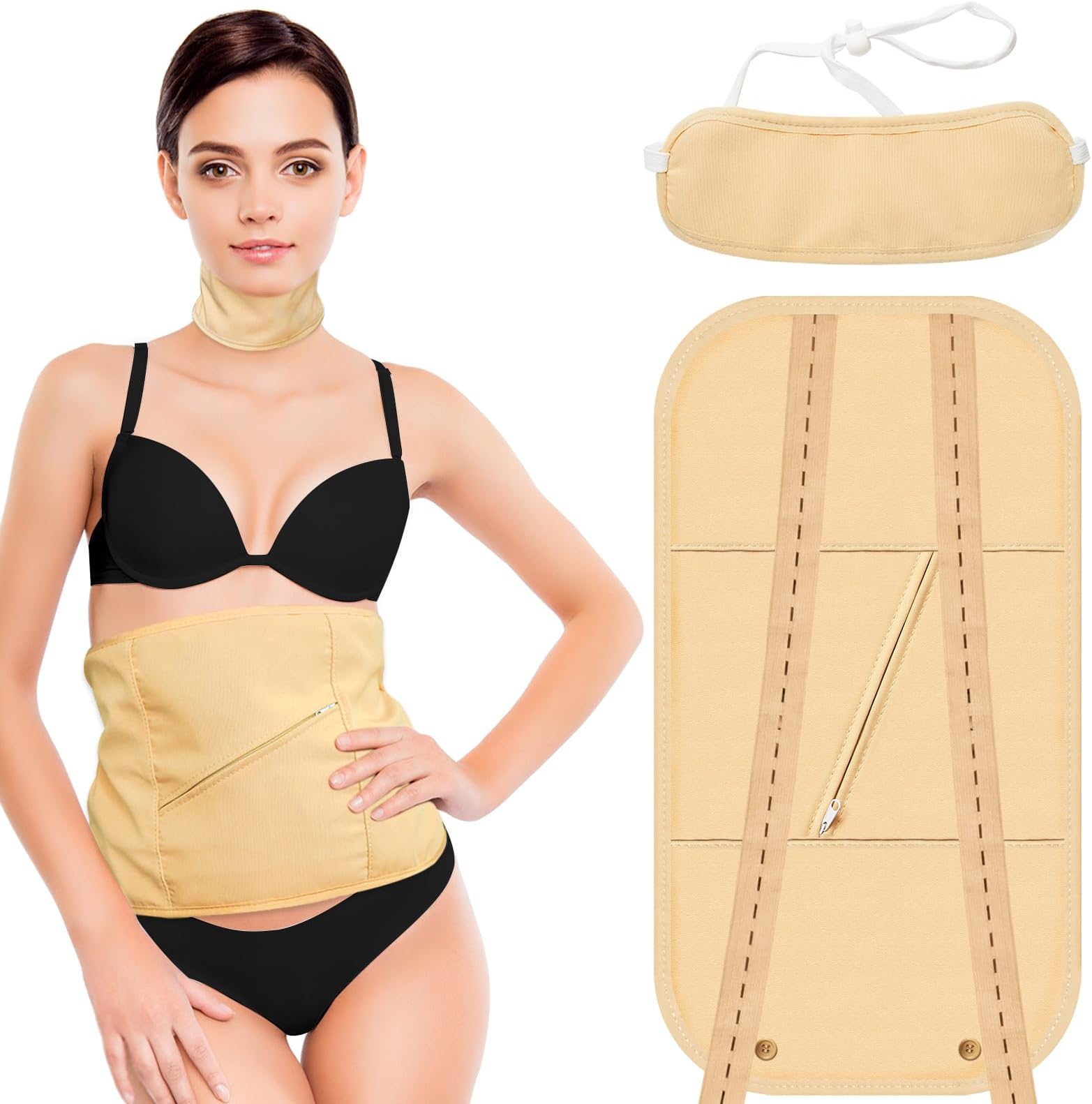 Castor Oil Pack Wrap, Reusable Organic Castor Oil Pack Kit for Liver Detox, Insomnia, Constipation & Inflammation, Button Elastic Strap, Machine Washable Anti Oil Leak(Castor Oil Not Included