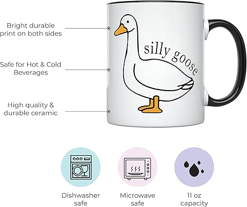 Miniatura 2 de YouNique Designs Taza de café Silly Goose On The Loose de 11 onzas, regalos para papá de parte de la hija, regalos de elefante blanco para adultos