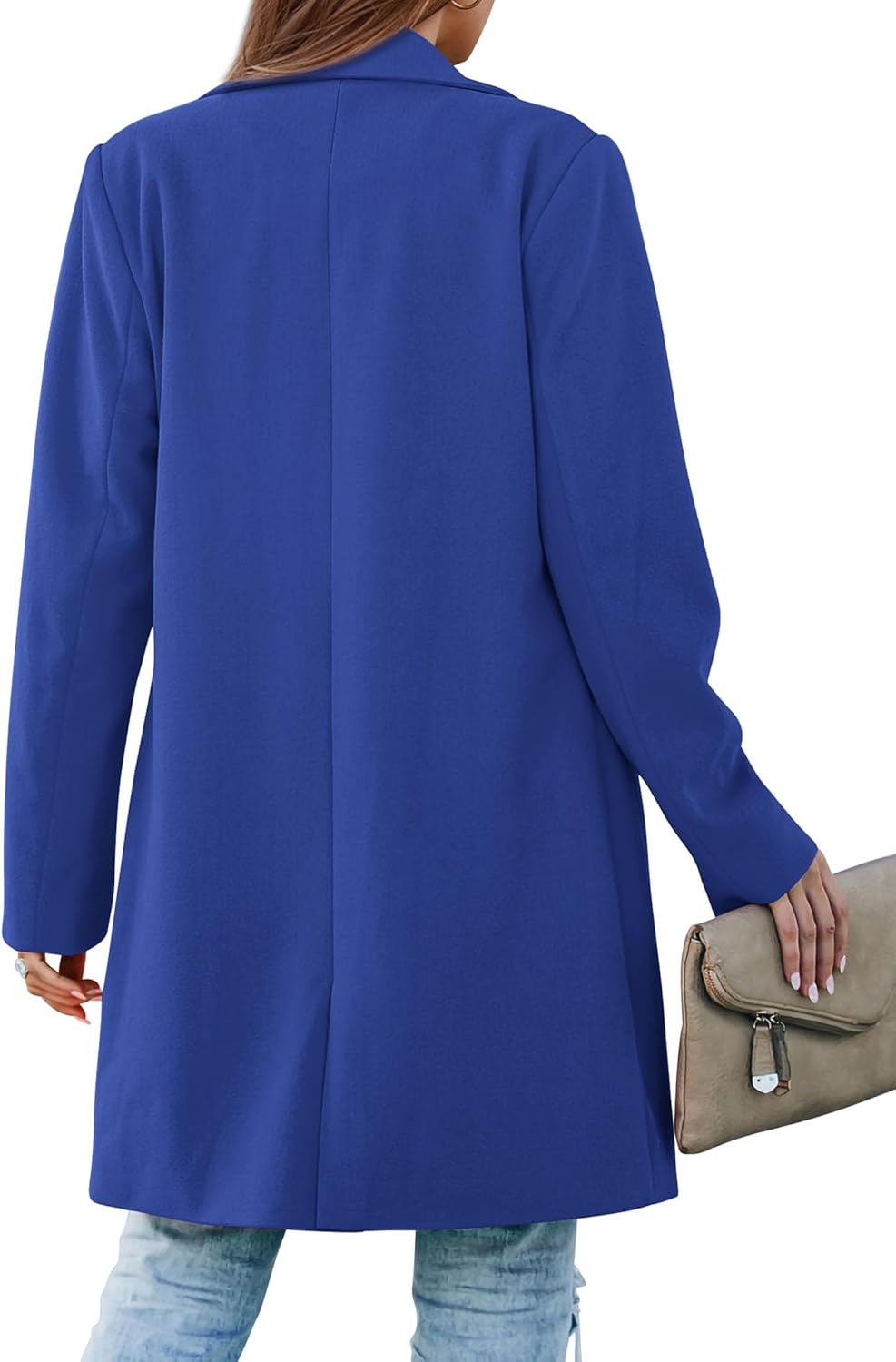 PRETTYGARDEN Women's 2026 Spring Fall Long Blazer Jackets Long Sleeve Lapel Pockets Loose Fit Work Casual Blazers Outerwear - Image 2