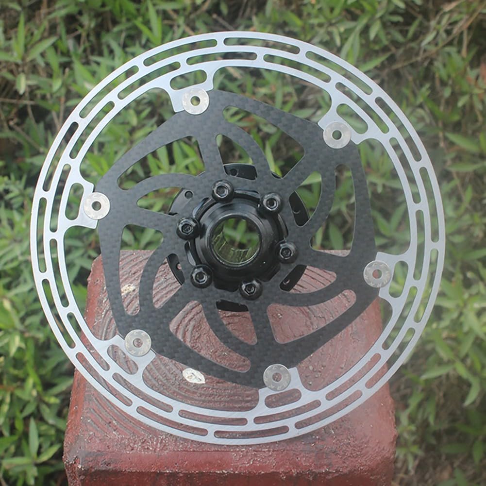 Disco de freno de fibra de carbono para bicicletas de montaña y carretera, 78 g, ligero flotante para rotor con freno de acero, 140/160/180 mm