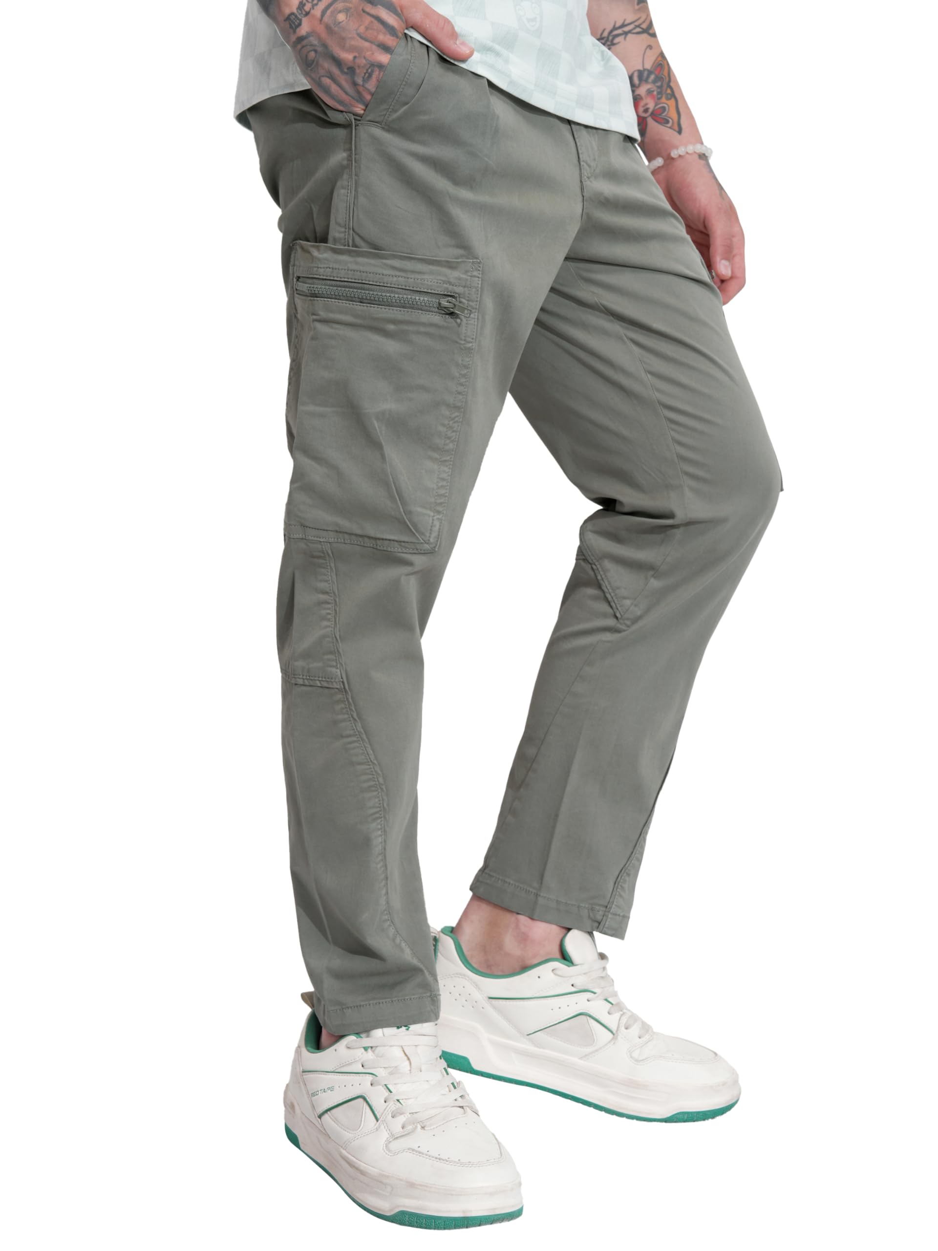 highlander Men's Baggy Tapered Baggy Trousers | Strachable | Solid Trousers | Casual Trousers| Mid-Rise| Trouser | Baggy-picture-53