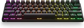 SteelSeries Apex Pro Mini Wireless Mechanical Gaming Keyboard – World’s Fastest Keyboard – Adjustable Actuation – Compact 60% Form Factor – RGB – PBT Keycaps – Bluetooth 5.0 – 2.4GHz – USB-C (Renewed)
