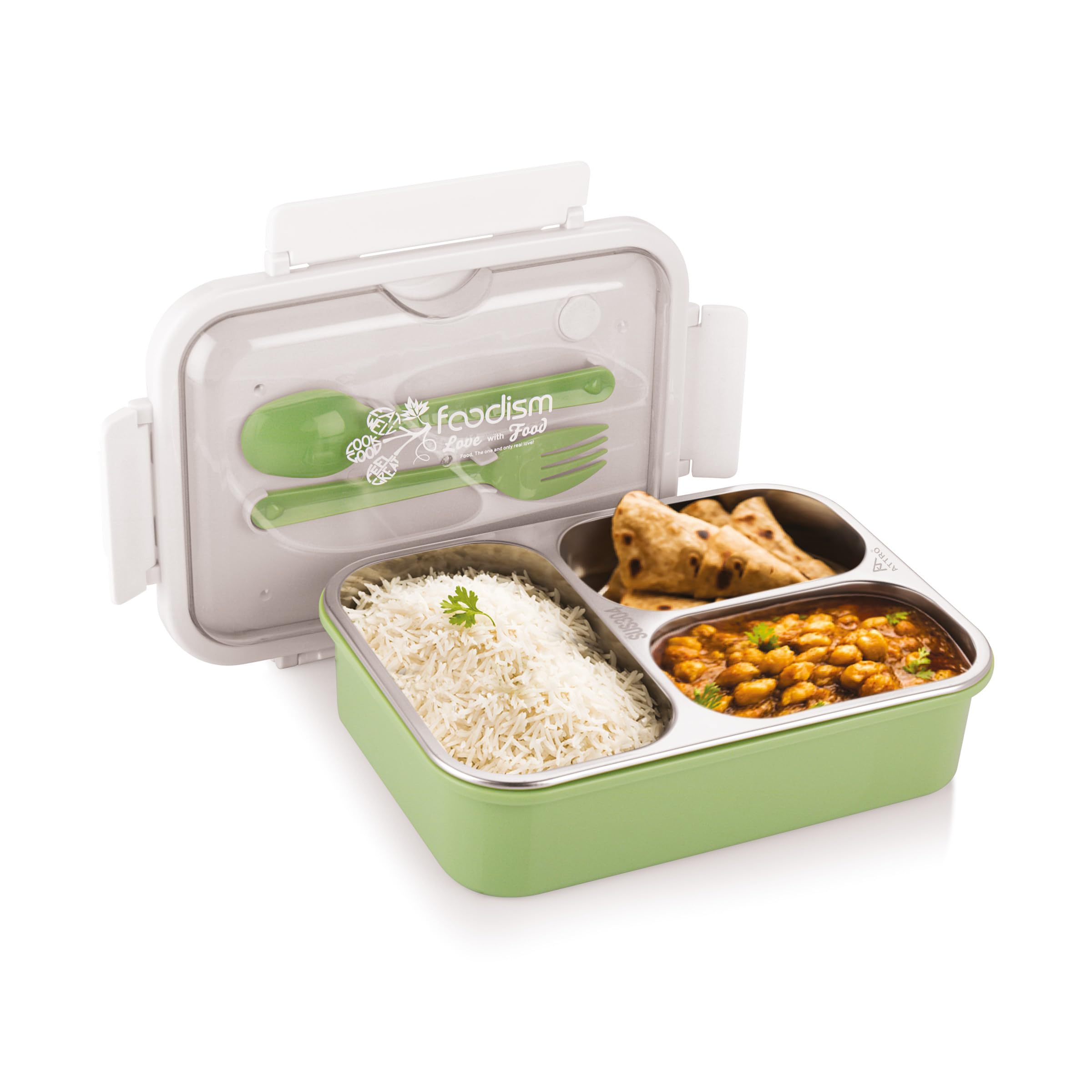 See full amazon price history chart for Attro Food Eat 3 Compartment Stainless Steel Lunch Box with Plastic Cutlery Inside, Heating & Water Insulation Design Use for Office, School & Travelling, 750 Ml - Green Attro Food Eat 3 Compartment Stainless Steel Lunch Box with Plastic Cutlery Inside, Heating & Water Insulation Design Use for Office, School & Travelling, 750 Ml - Green (B0C62CRH4R) Amazon Price History, Amazon Price Tracker