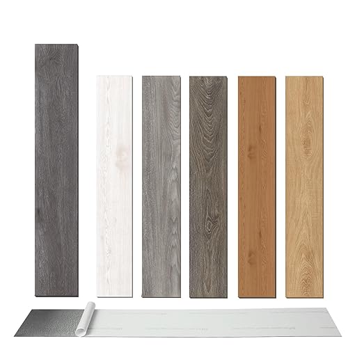 Miniatura 8 de Oxdigi Azulejos de suelo de 36 x 6 x 6 x 72 paquetes108 pies cuadrados, suelo de tablones de madera grueso, autoadhesivo, impermeable, para cocina,