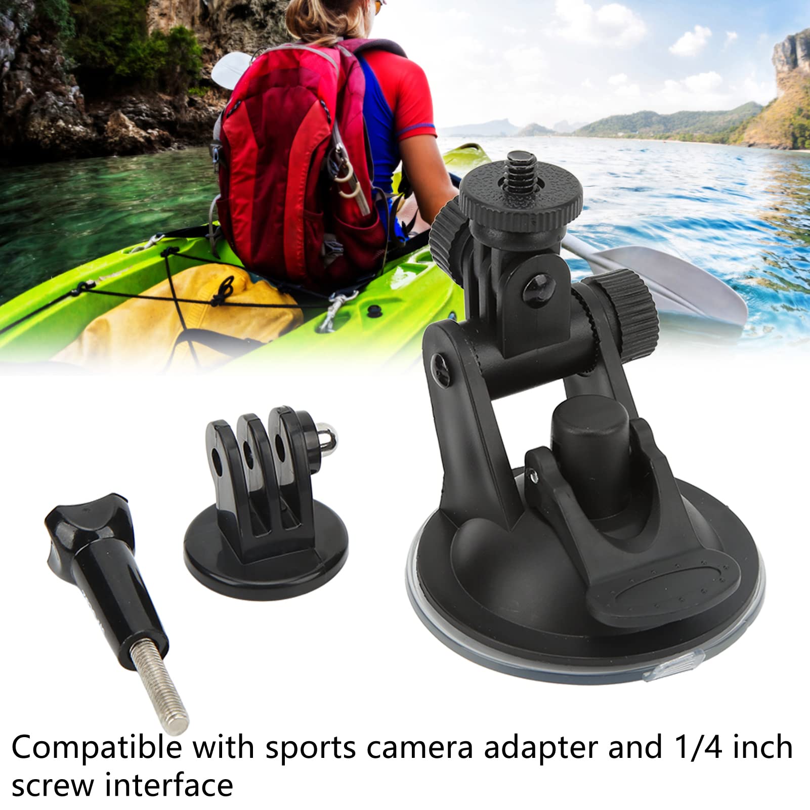 Uchwyt Samochodowy z przyssawką do GoproHero 11 10 9 8 7 6 Kamera Akcji Uchwyt Kamery Sportowej Adapter do Statywu do Deski Rozdzielczej Szyby Przedniej Samochodu z