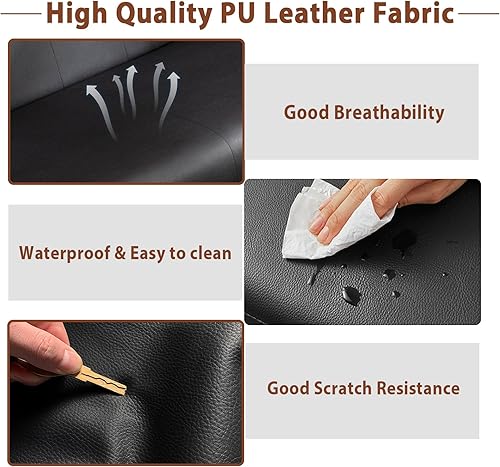 Miniatura 6 de Sillón con diseño retro de mediados de siglo, moderno, con reposabrazos de madera, tapizado, respaldo acolchado, tamaño del asiento 24.4 pulgadas